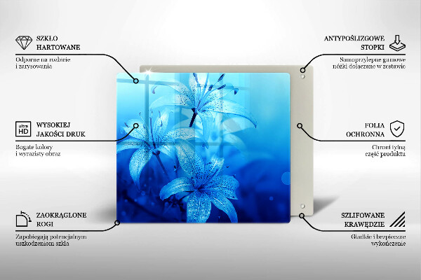 Tocător de bucătărie Flori albastre