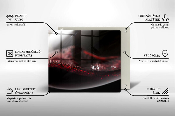 Tocător de bucătărie Vin roșu într-un pahar