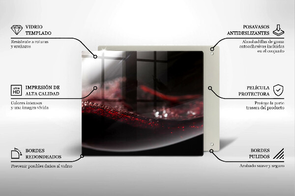 Tocător de bucătărie Vin roșu într-un pahar