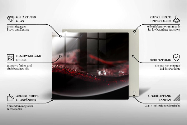 Tocător de bucătărie Vin roșu într-un pahar