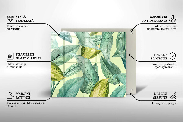 Tocător de bucătărie Frunze tropicale verzi