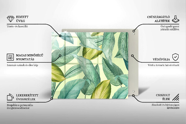 Tocător de bucătărie Frunze tropicale verzi