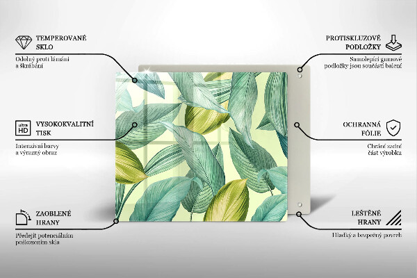 Tocător de bucătărie Frunze tropicale verzi