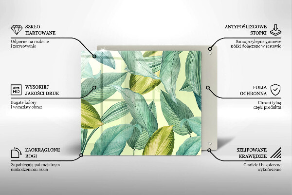 Tocător de bucătărie Frunze tropicale verzi