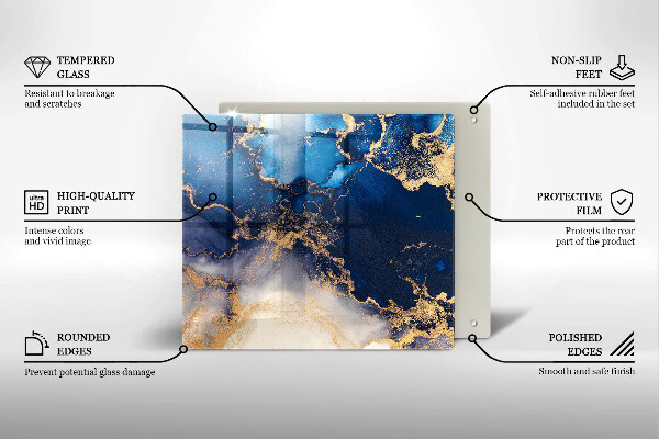 Tocător de bucătărie Abstracția din marmură