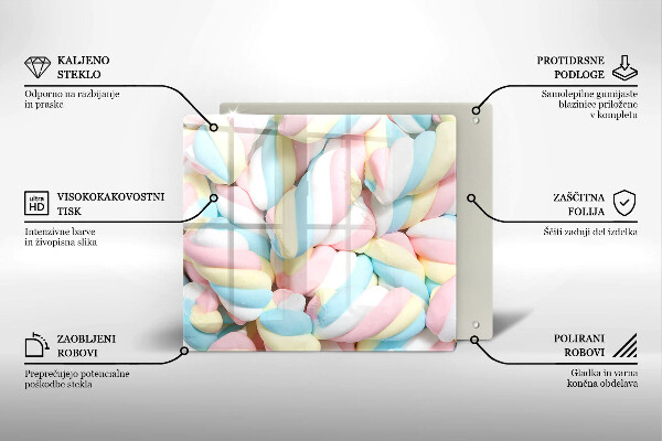 Tocător de bucătărie Bezele colorate