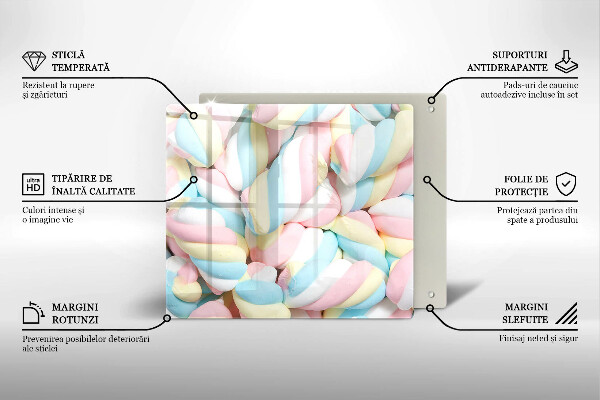 Tocător de bucătărie Bezele colorate