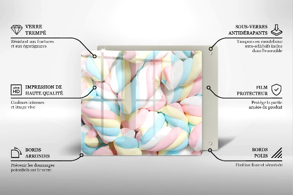 Tocător de bucătărie Bezele colorate