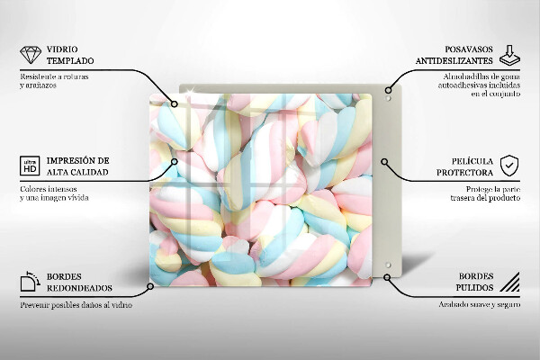 Tocător de bucătărie Bezele colorate