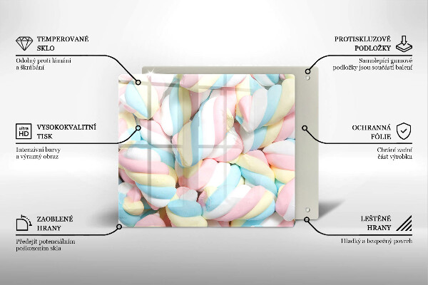 Tocător de bucătărie Bezele colorate