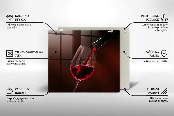 Tocător de bucătărie Un pahar de vin