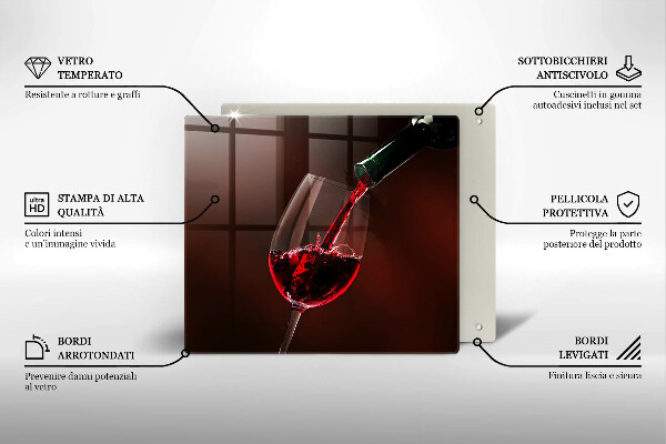 Tocător de bucătărie Un pahar de vin