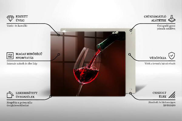 Tocător de bucătărie Un pahar de vin