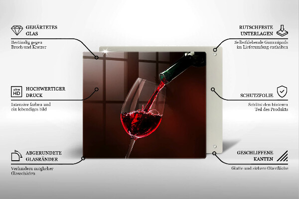 Tocător de bucătărie Un pahar de vin