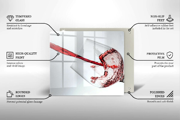 Tocător de bucătărie Vin roșu