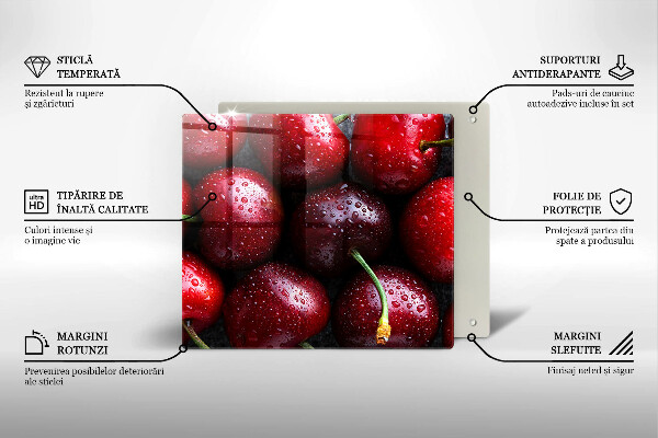 Tocător de bucătărie Prim-plan cu cireșe