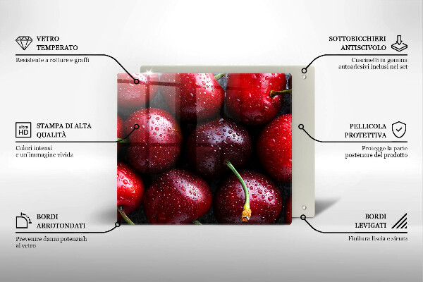 Tocător de bucătărie Prim-plan cu cireșe