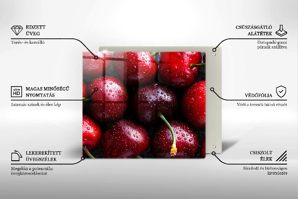 Tocător de bucătărie Prim-plan cu cireșe