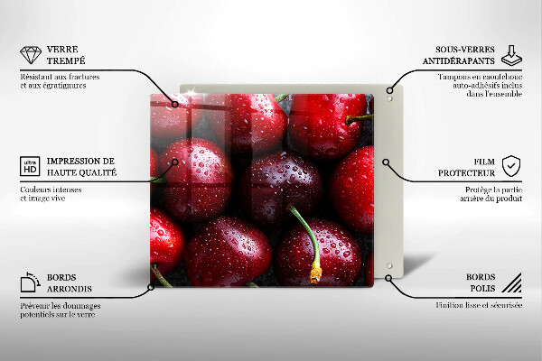 Tocător de bucătărie Prim-plan cu cireșe