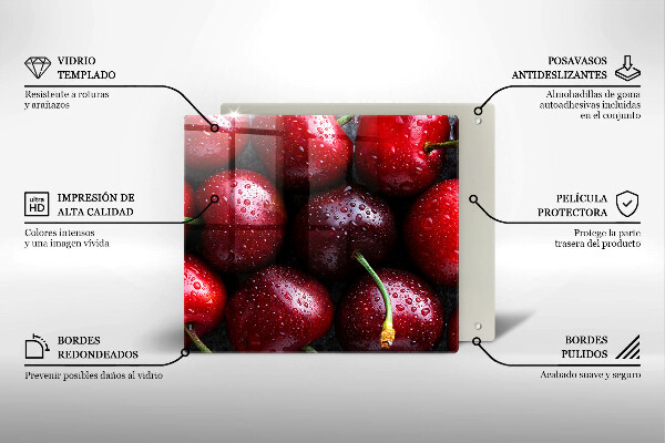 Tocător de bucătărie Prim-plan cu cireșe
