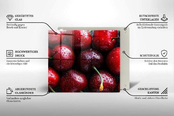 Tocător de bucătărie Prim-plan cu cireșe