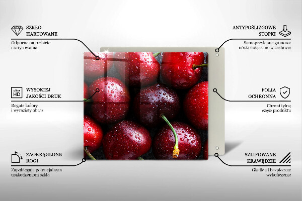 Tocător de bucătărie Prim-plan cu cireșe