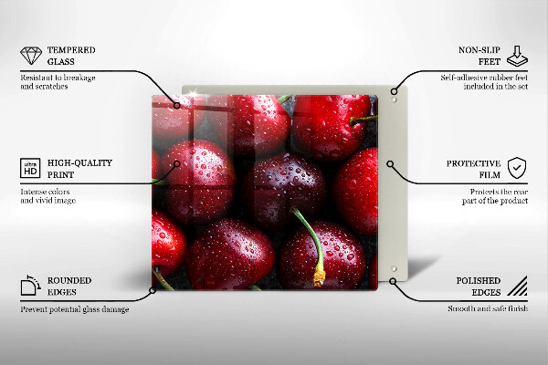 Tocător de bucătărie Prim-plan cu cireșe