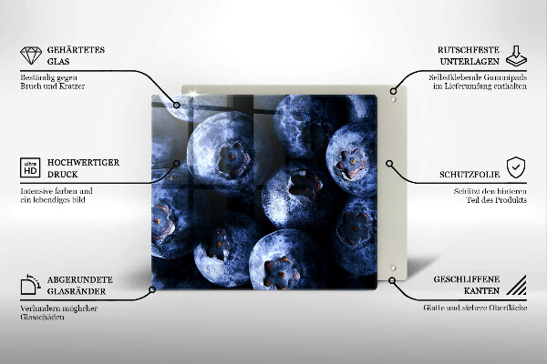 Tocător de bucătărie Prim-plan cu fructe de padure