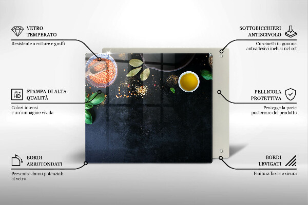Tocător de bucătărie Boluri cu condimente
