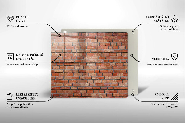 Tocător din sticlă Perete de cărămidă
