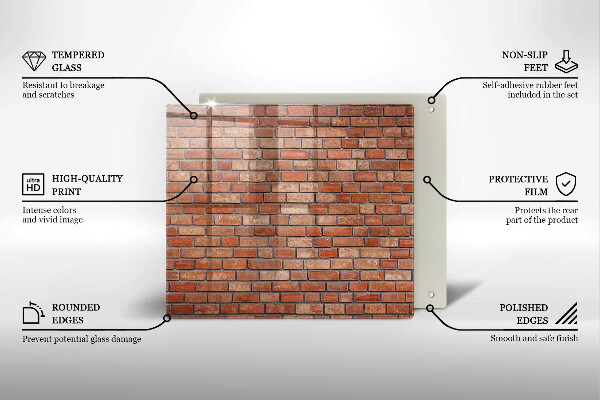 Tocător din sticlă Perete de cărămidă
