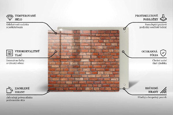 Tocător din sticlă Perete de cărămidă