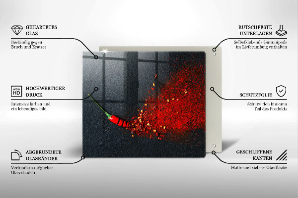 Tocător din sticlă Ardei iute