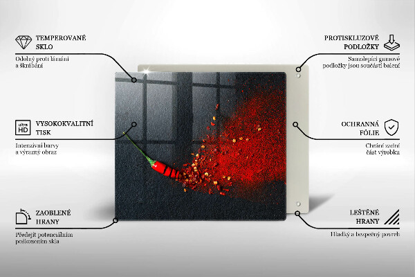 Tocător din sticlă Ardei iute