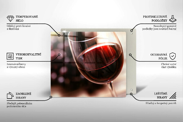 Tocător de bucătărie Un pahar de vin roșu