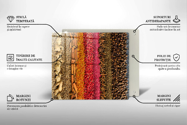 Tocător de bucătărie Condimente colorate