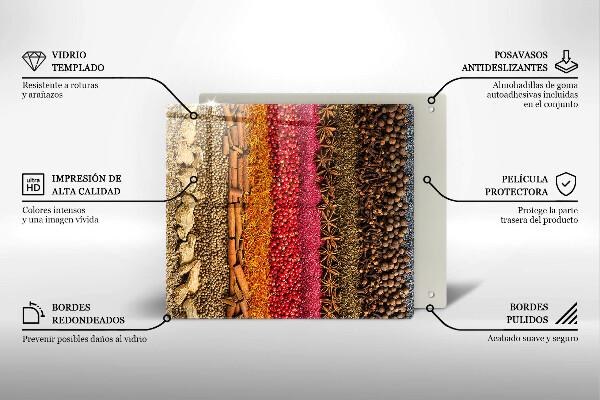 Tocător de bucătărie Condimente colorate