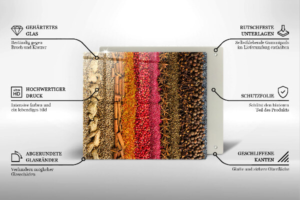Tocător de bucătărie Condimente colorate