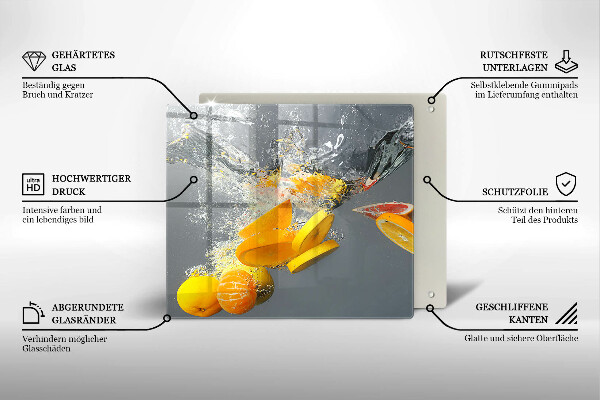 Tocător de bucătărie Lămâi în apă