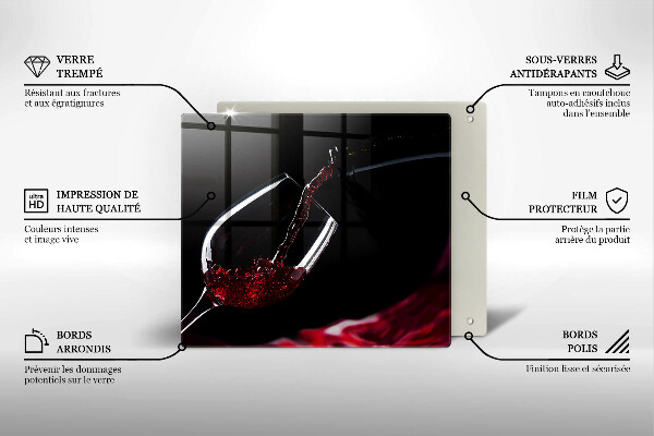 Tocător din sticlă Un pahar de vin roșu