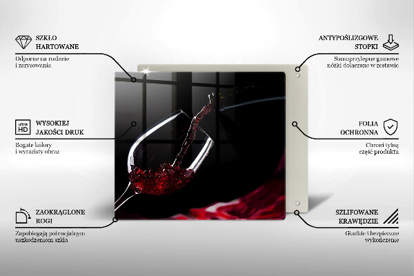 Tocător din sticlă Un pahar de vin roșu