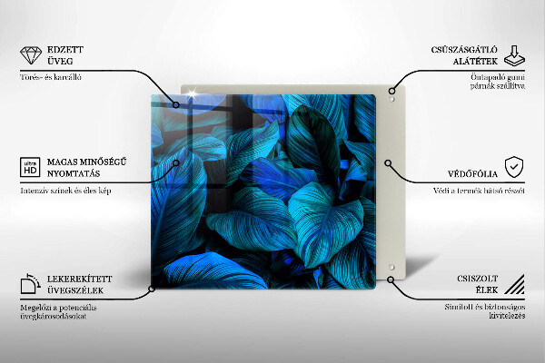 Tocător din sticlă Frunzele vegetației junglei