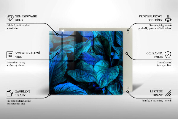 Tocător din sticlă Frunzele vegetației junglei