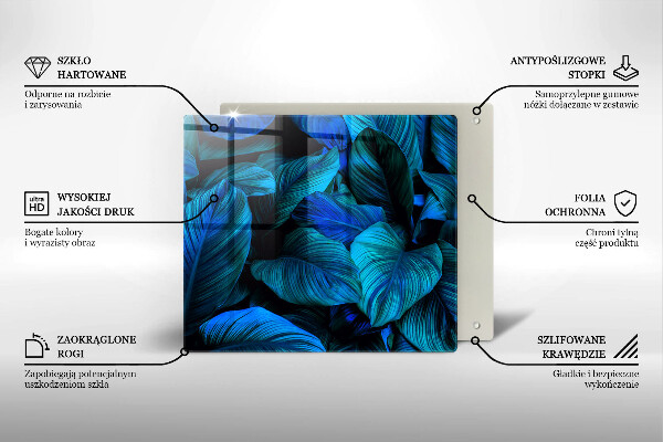 Tocător din sticlă Frunzele vegetației junglei