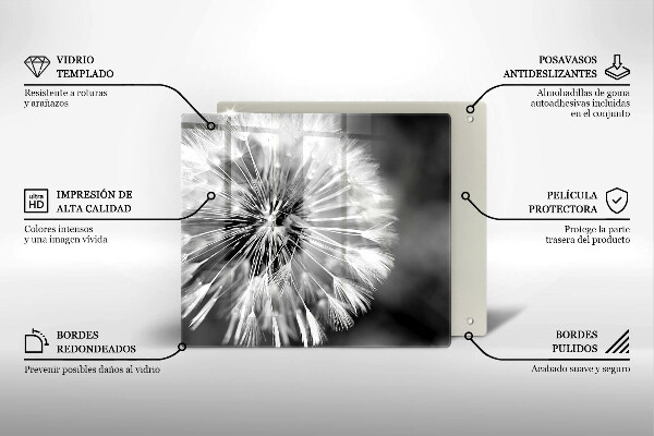 Tocător din sticlă O păpădie delicată