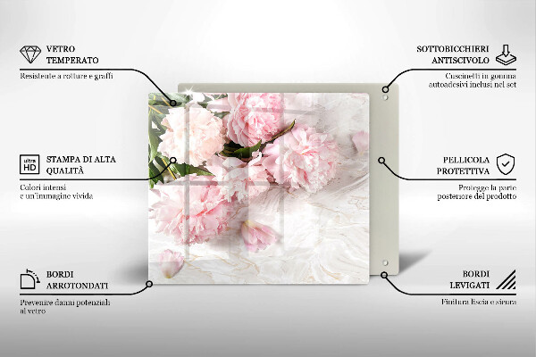 Tocător din sticlă Flori delicate de trandafiri