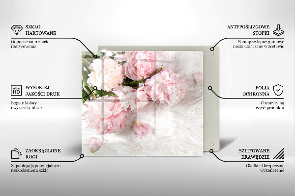 Tocător din sticlă Flori delicate de trandafiri