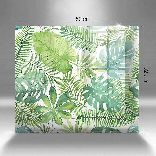 Tocător din sticlă Acuarelă frunze boho