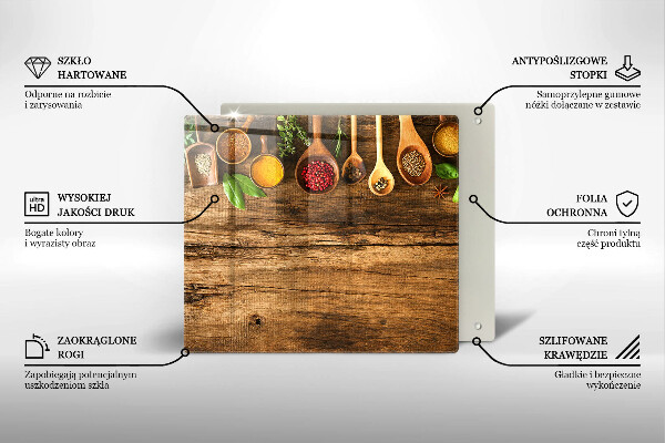 Tocător din sticlă Linguri de lemn de condimente