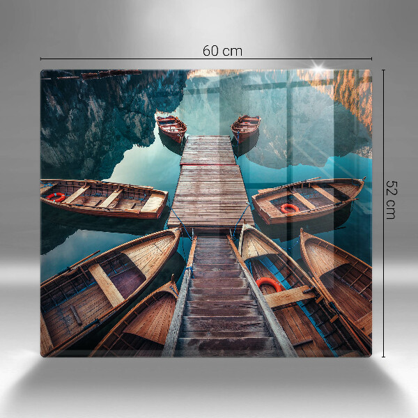 Tocător din sticlă Barci pe lac